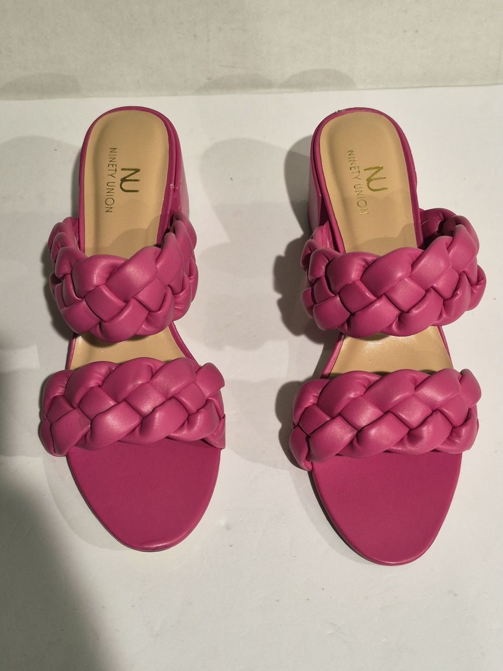 Pink Braided Slide Sandals